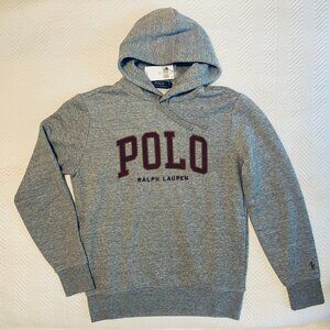NWT POLO RALPH LAUREN Men’s Spell Out Letterman Pullover Hoodie Sweatshirt Sz S